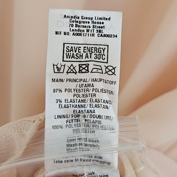 Dorothy Perkins Blush Pink Embellished Shift Dress | Flutter Sleeve |‎ US 8 - Picture 6 of 8